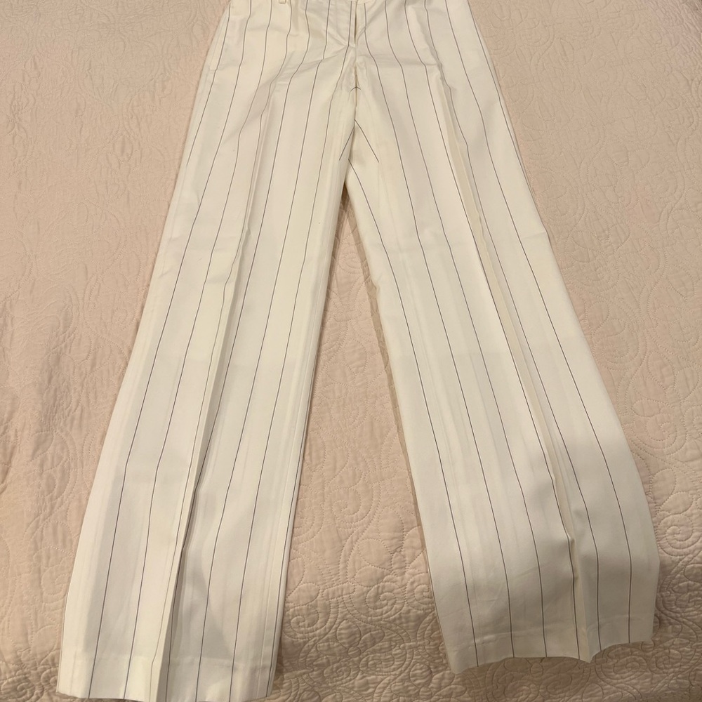 French Connection White Pinstripe Pants. Size 2.